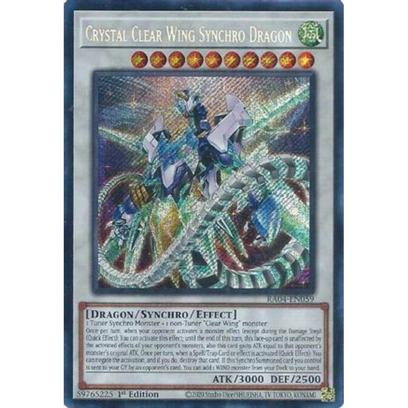 Crystal Clear Wing Synchro Dragon (Secret Rare) (RA04-EN059) – (Secret Rare) – Quarter Century Stampede 1st Edition