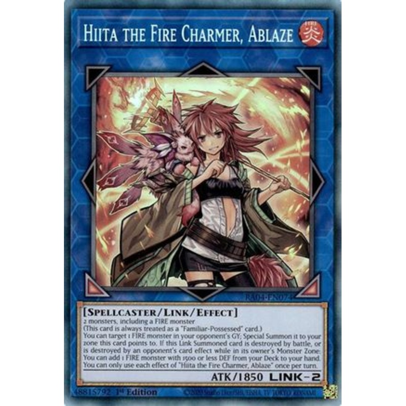 Hiita the Fire Charmer, Ablaze (PCR) (RA04-EN074) – (Prismatic Collector’s Rare ) – Quarter Century Stampede 1st Edition