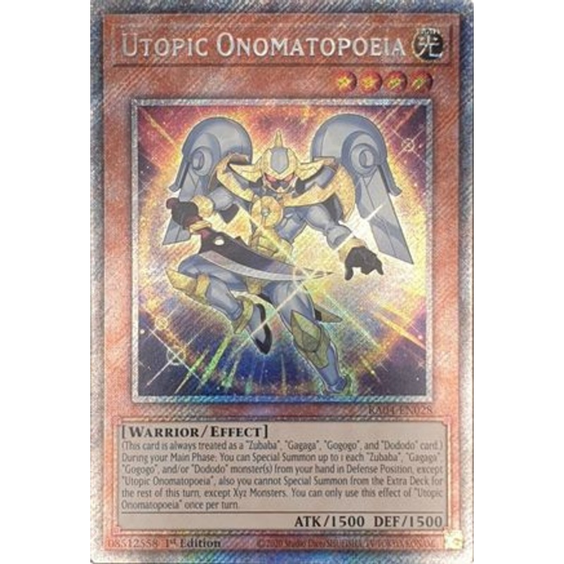 Utopic Onomatopoeia (Platinum Secret Rare) (RA04-EN028) – (Platinum Secret Rare) – Quarter Century Stampede 1st Edition